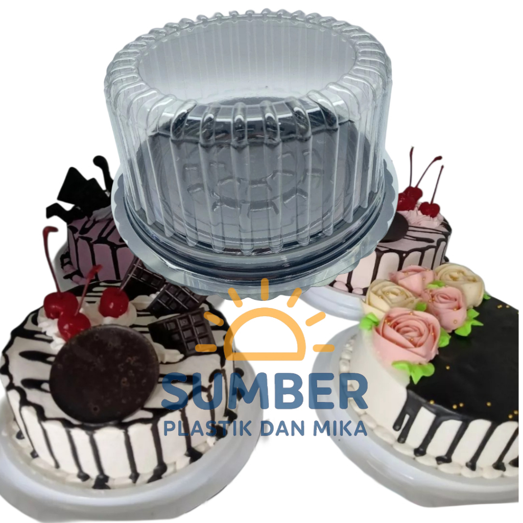 [10pcs] Mika Tumpeng CT15 Bundar Tutup+Wadah Mika Kue Tart Mika Kue Ulang Tahun / Mika Tumpeng Hajat