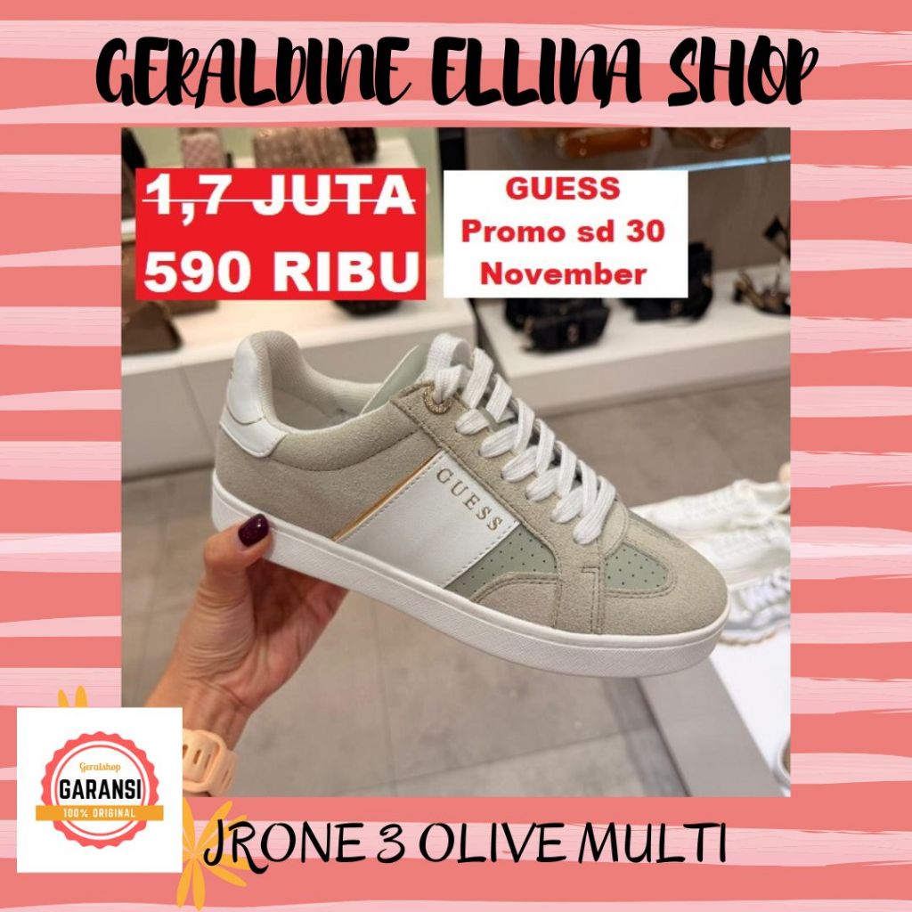 Sepatu sneakers Guess wanita 100% original SALE JRONE