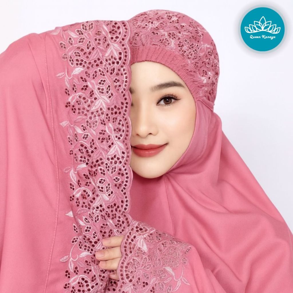 Mukena Hadijah Sabani Katun Bordir Jumbo | Mukena Renda Bordir Dewasa