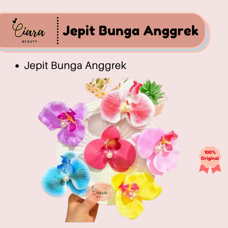 Jepit Rambut Bunga Anggrek / Jepit Hijab Bunga Anggrek
