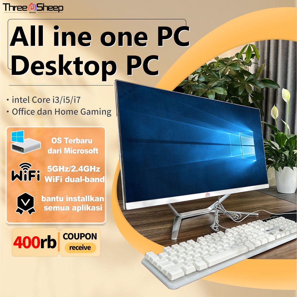 Three Sheep Network Komputer all-in-one PC Intel core i5/i7,pc baru,22''/24''/27",Ram 16G+512GB SSD