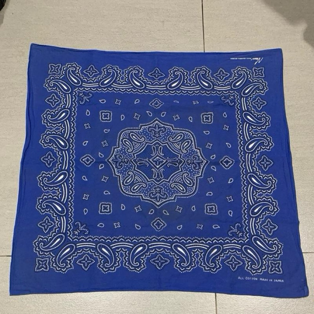 Bandana Paisley Pure Blue Made in Japan Very Soft Cotton Import