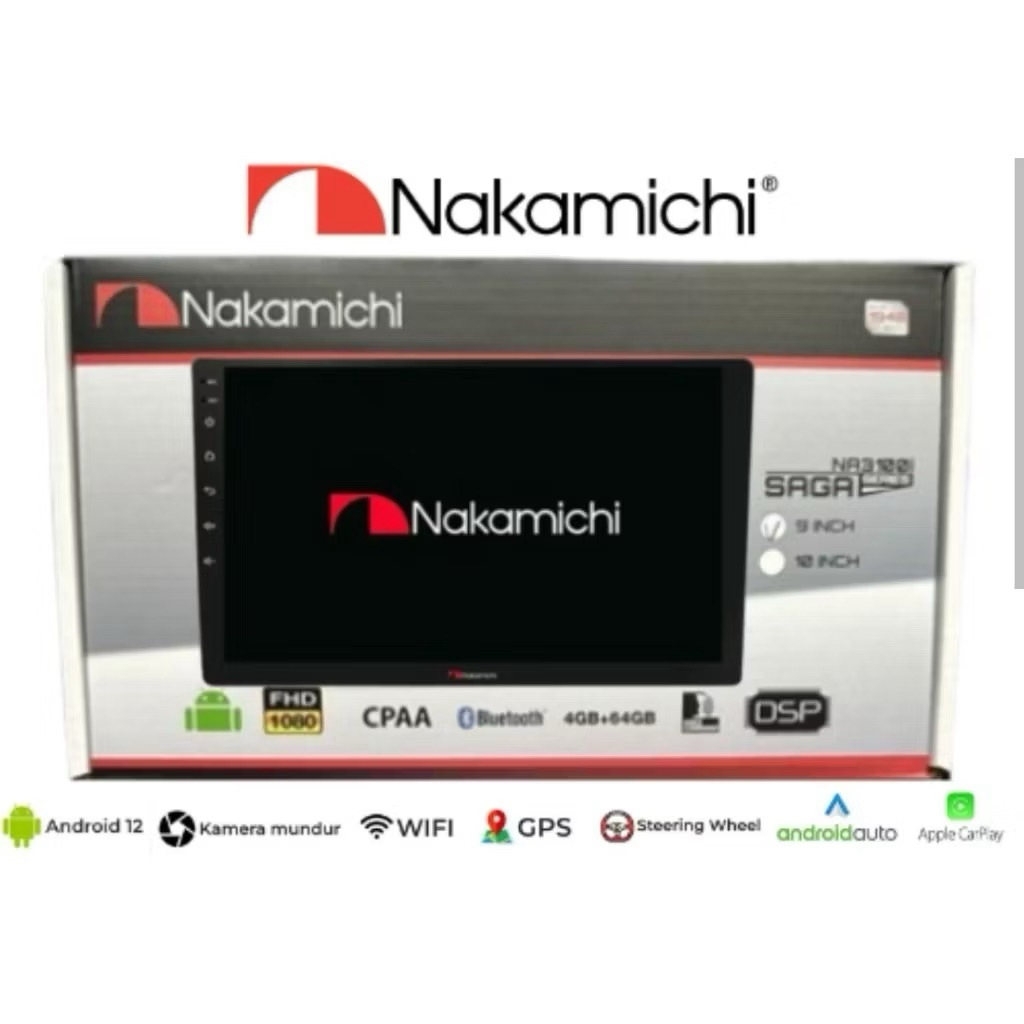 HEADUNIT ANDROID NAKAMICHI SAGA RAM 4/64 9INCH-10INCH