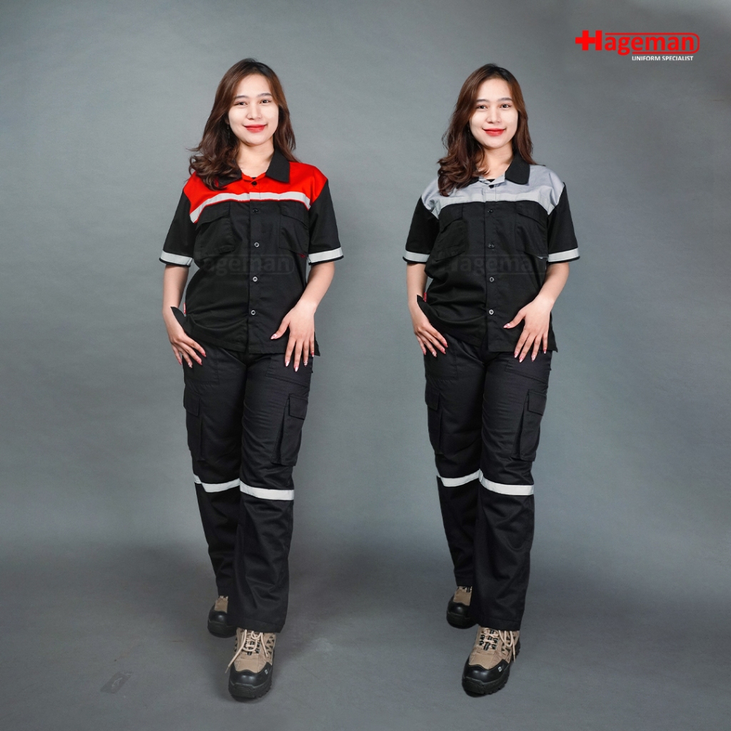 Hageman - Wearpack Lengan Pendek / Baju Wearpack Safety Setelan Lengan Pendek Potongan