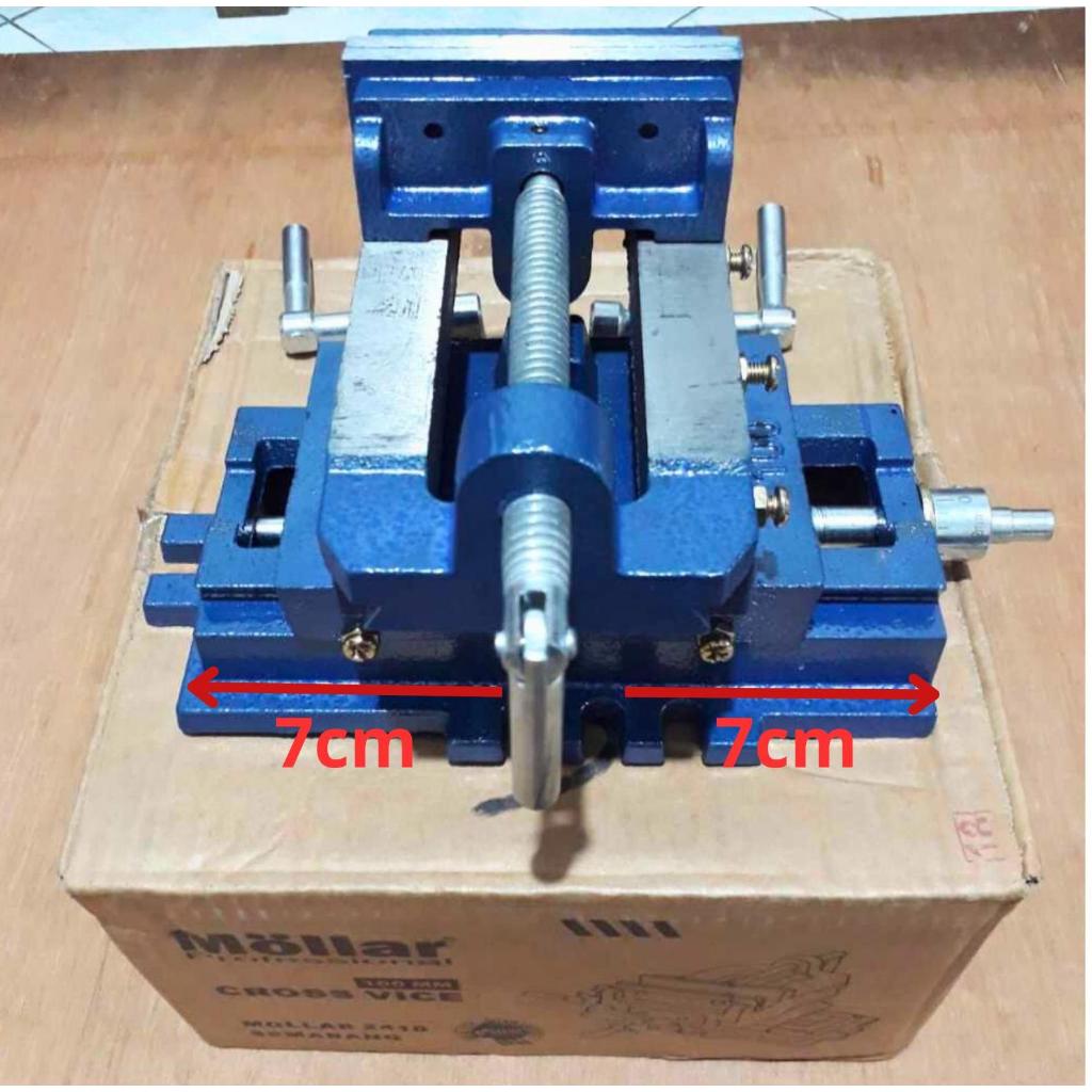 MOLLAR Ragum Cross 4inch catok mesin bor silang 4" dual axis heavy duty