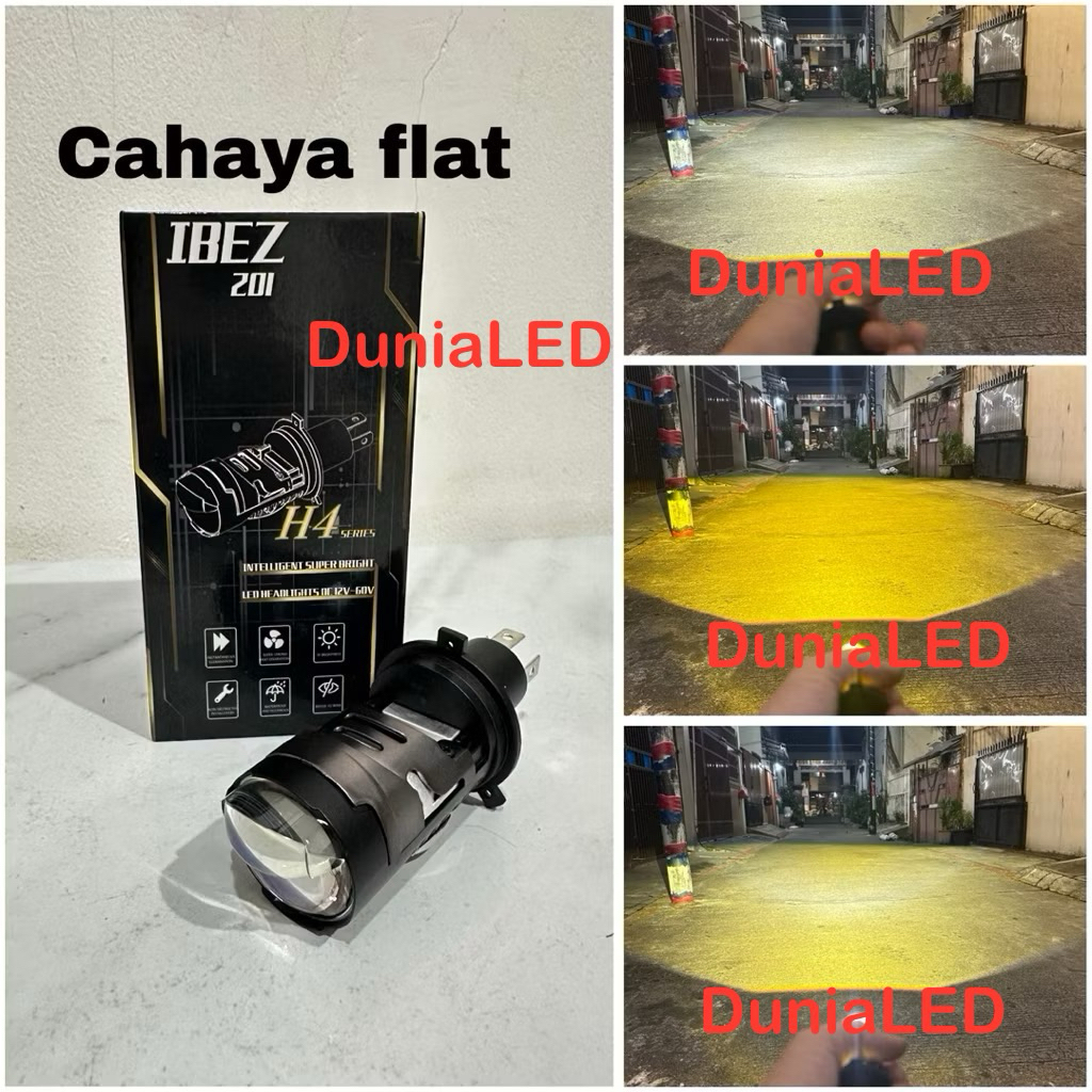 Lampu Utama H4 IBEZ 201 3 Warna All Wheather Kipas Pendingin Bluelens Mini Projector H4 IBEZ 201