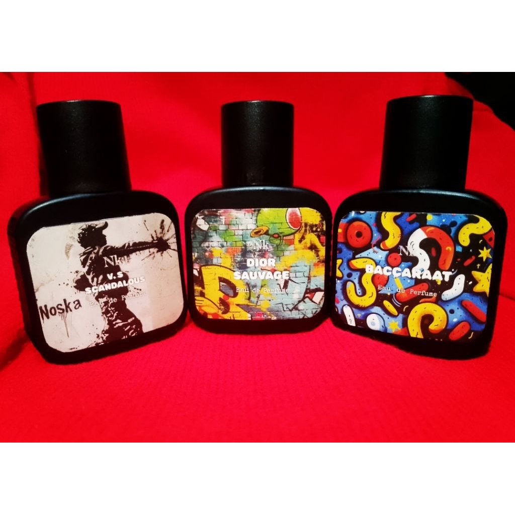 3 botol parfum - v.s scandalous/dior sauvage/baccaraat