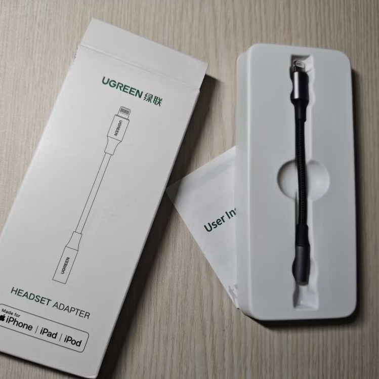 UGREEN Converter Splitter Headset Adapter iPhone 14 13 12 11 X 8 MFI Lightning To Jack 3.5Mm Origina