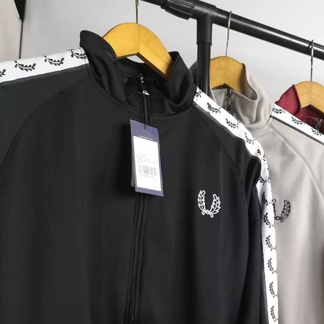 JAKET TRACKTOP FRED PERRY PRIA WANITA LOGO FULL BORDIR  / JACKET OLAH RAGA LOTTO PREMIUM