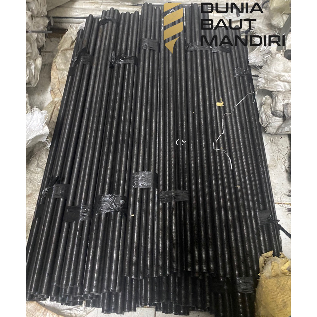 Long Drat besi m6 mentah | As drat mentah m6 x 1 meter pitch 1.0