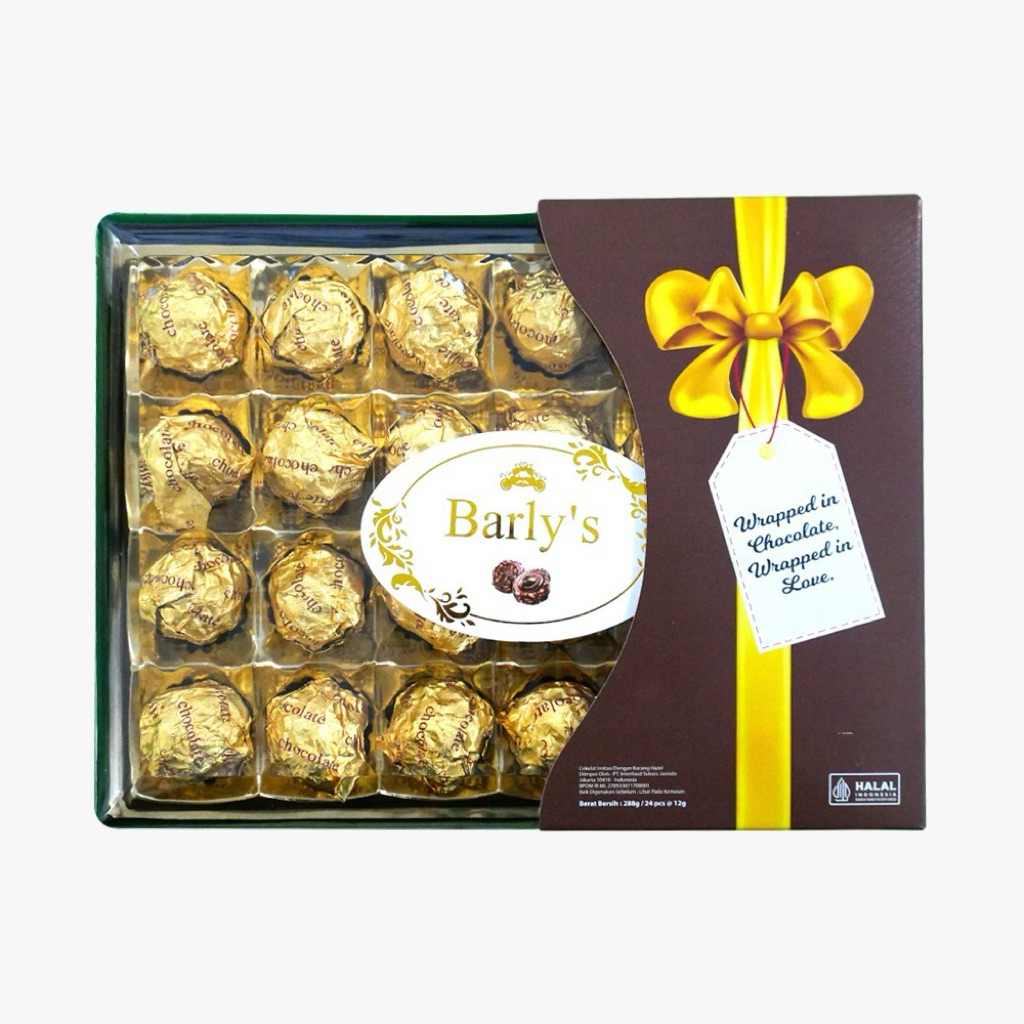 COKLAT BARYL'S 300gr (24pcs) - COKLAT KOTAKAN - WAFER BALL CHOCOLATE (IMPORT - MALAYSIA)