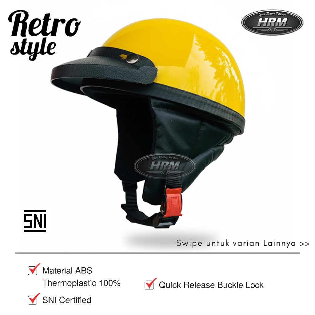 Helm Chip Hitam Polos - Helm Chip Vintage - Helm Custom