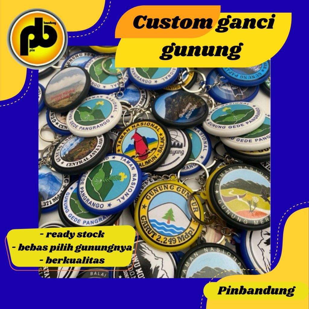 [READY STOCK] PIN GANTUNGAN KUNCI GUNUNG CUSTOM/ CETAK GANTUNGAN KUNCI GUNUNG/ souvenir ganci gunung