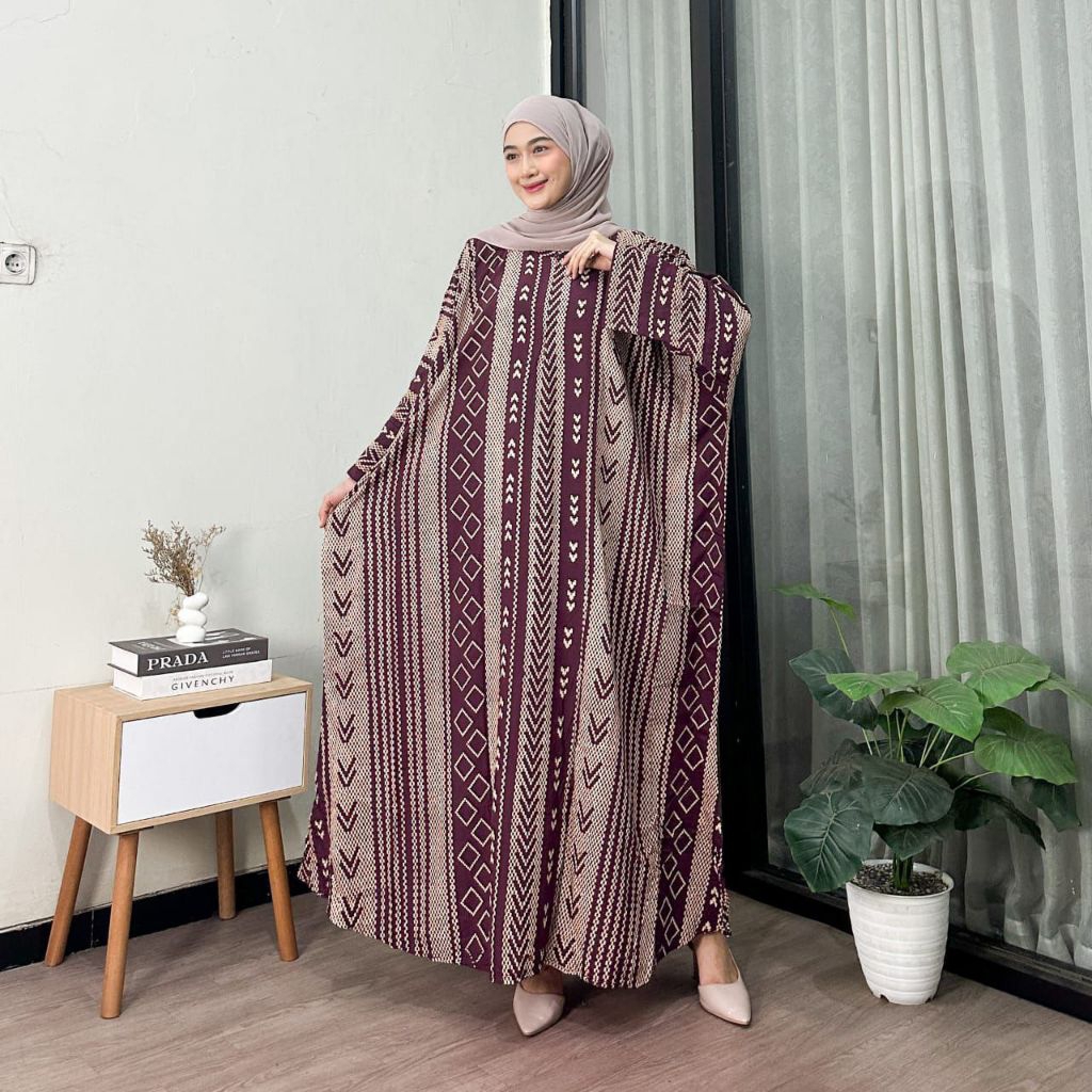 Gamis Kaftan Aisyah - Kaftan Aisyah Busui Friendly - Kaftan Aisyah Rayon Premium - Kaftan Motif Terb