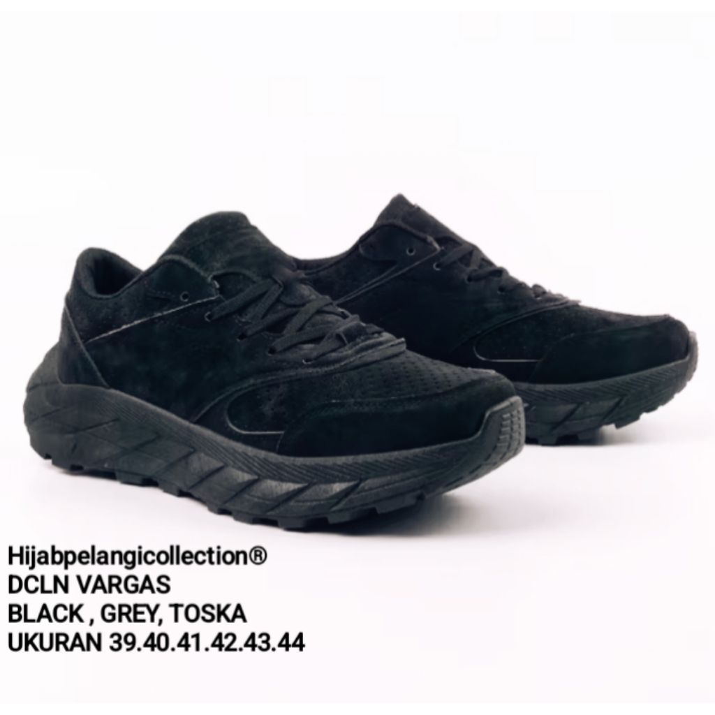DECLAN SEPATU SNEAKERS PRIA VARGAS -01-096 Black Shoes Casual Karet