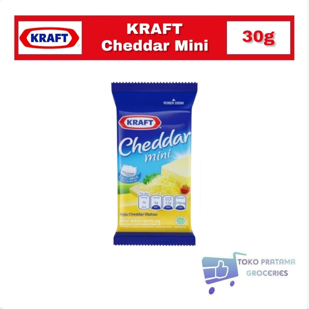 Kraft Keju Cheddar Mini Renceng 30g x 8 Sachet