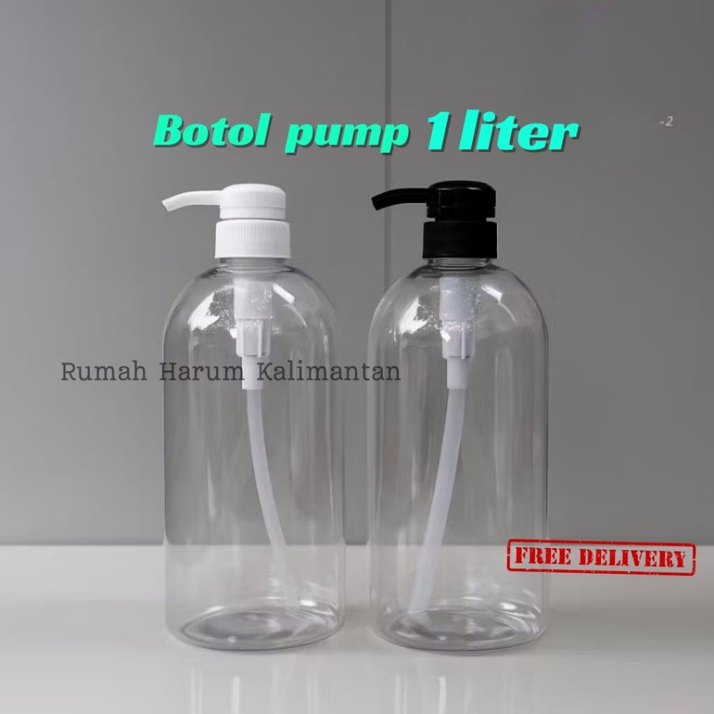 Botol Pump 1 liter Botol Pump 1000 MI Tebal Sabun Mandi Hand Sanitizer Pet Plastik