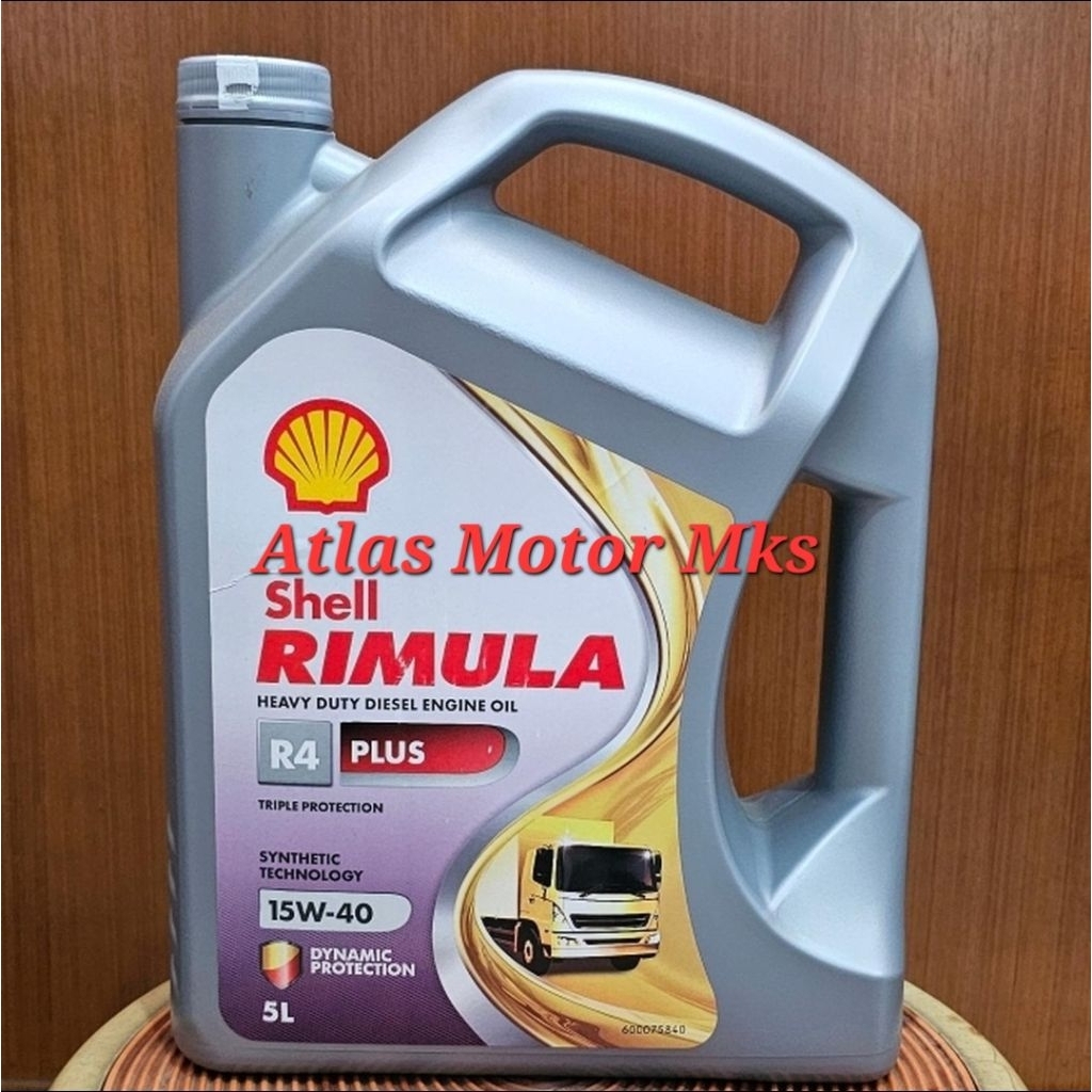 [5LITER] OLI MESIN SHELL RIMULA HEAVY DUTY R4 PLUS 15W40 PELUMAS MESIN KENDARAAN DIESEL - 5 LITER