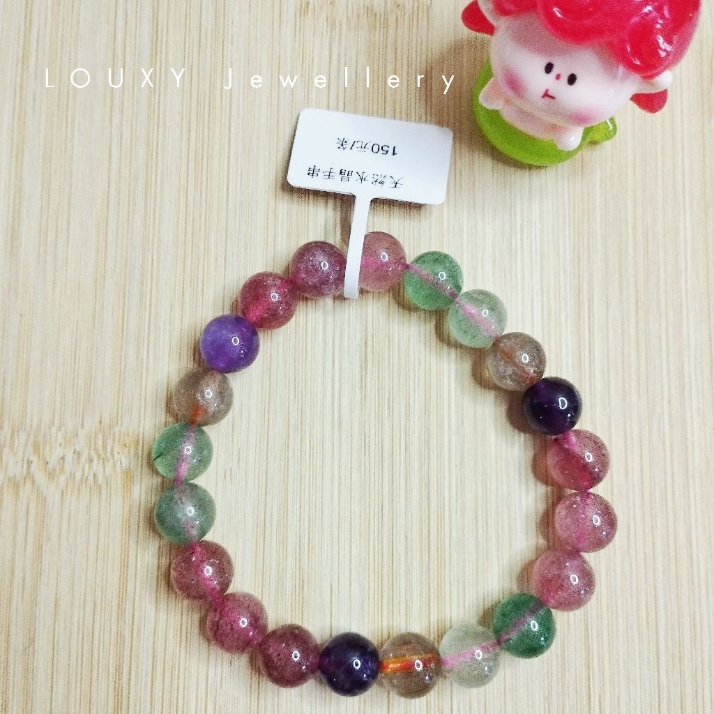 Gelang Kristal Crystal Bery Blast Mix Grade A Healing Stone Gelang Kristal Rainbow Mix Stone Alami N