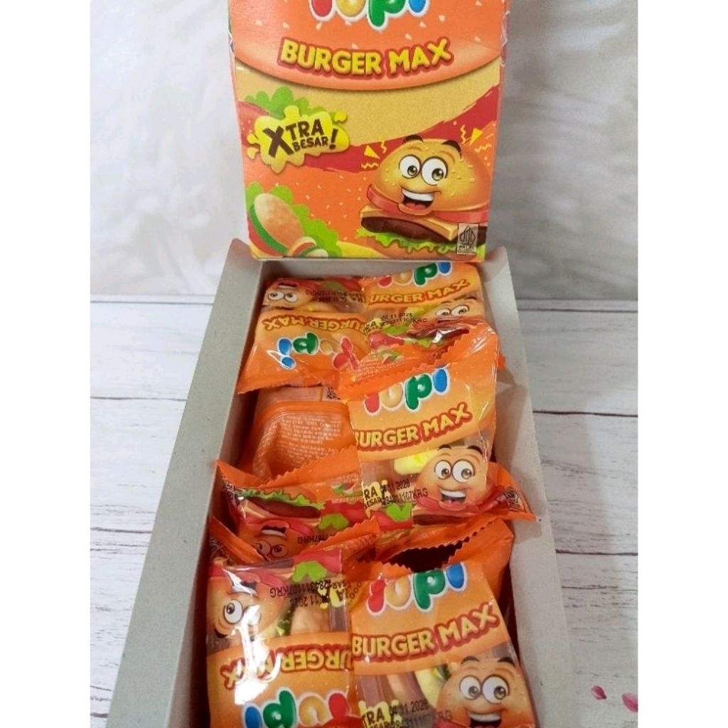 Jelly Yupi Burger Max Baru Extra Super Besar Isi 12 Pcs @10gram