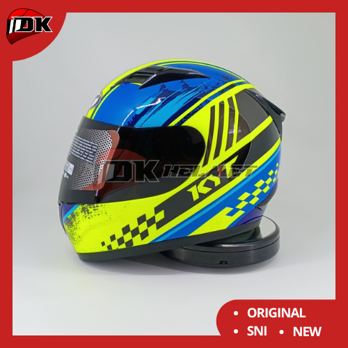 Helm KYT R10 Seri 4 Yellow Fluo Blue R-10 Full Face Kuning Hijau Stabilo Biru Ori Murah helm touring