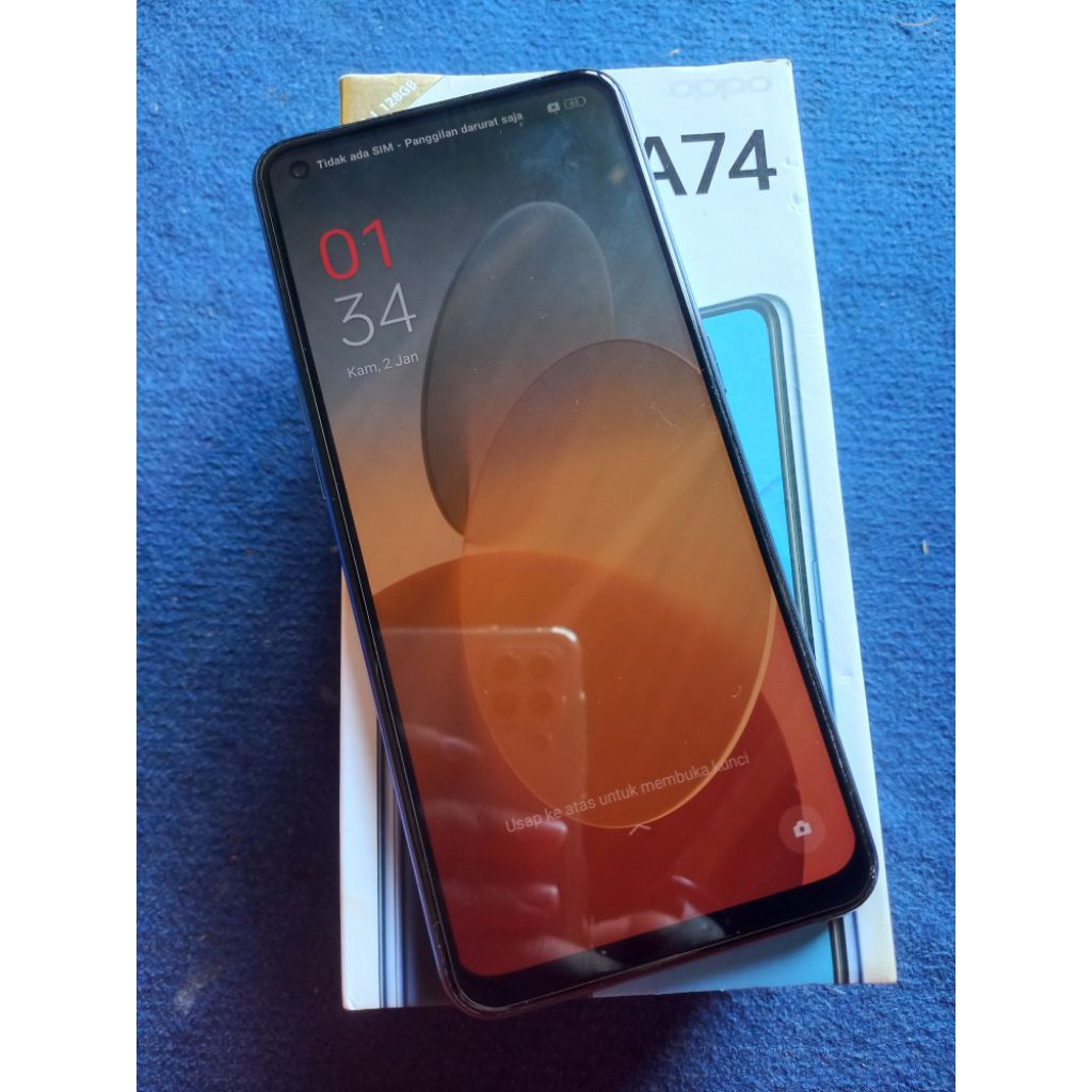 Oppo A74 Ram 6/ 128 gb. HP box normal segel tanpa minus
