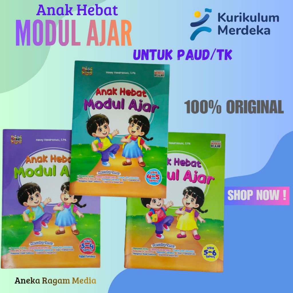 Buku RPP/RPPH PAUD-TK "Modul Ajar" Kurikulum Merdeka Usia 3-4 /4-5 /5-6