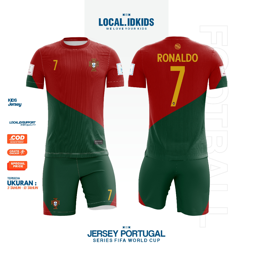 SETELAN TERBARU Jersey portugal home | kaos olahraga anak best seller original premium promo | Jerse
