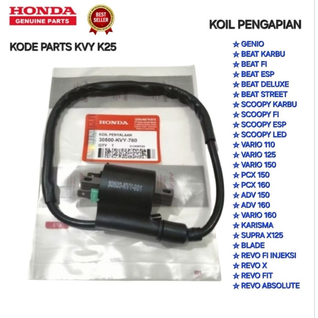 KOIL PENGAPIAN COIL GENIO BEAT KARBU BEAT FI BEAT ESP BEAT DELUXE BEAT STREET SCOOPY KARBU SCOOPY FI