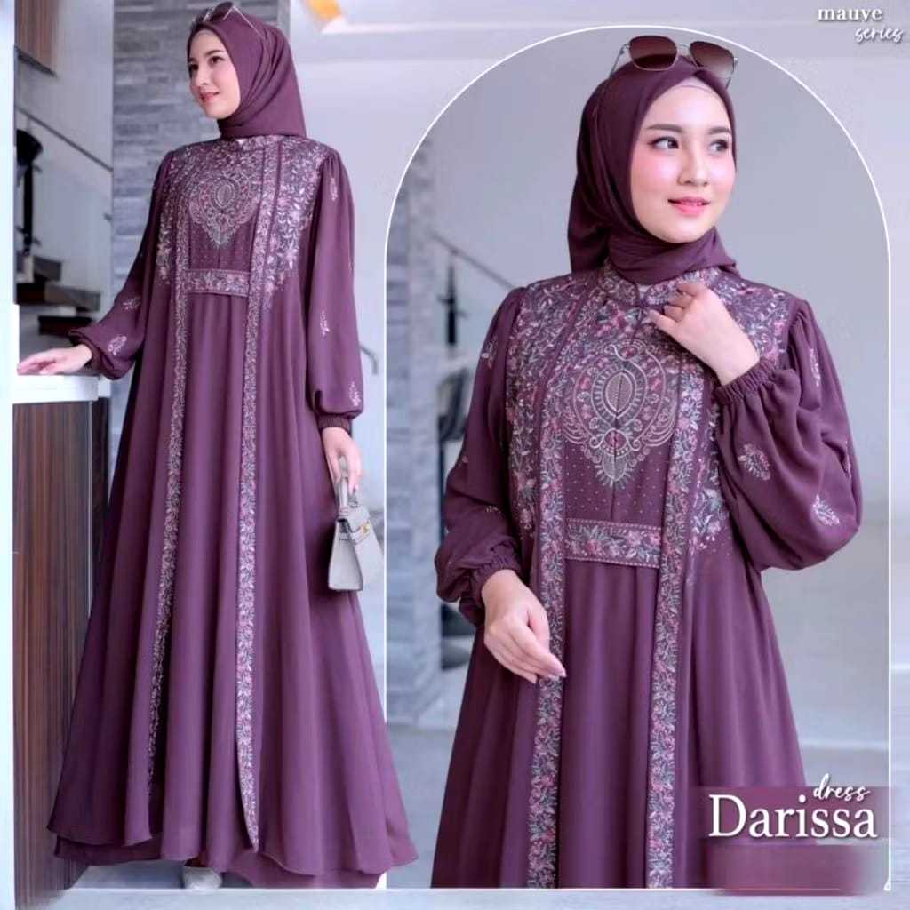 Darisa Maxi Lebaran Idul Adha Full Bordir Kondangan Fashion Termurah Ceruty Babydoll OOTD Elengant