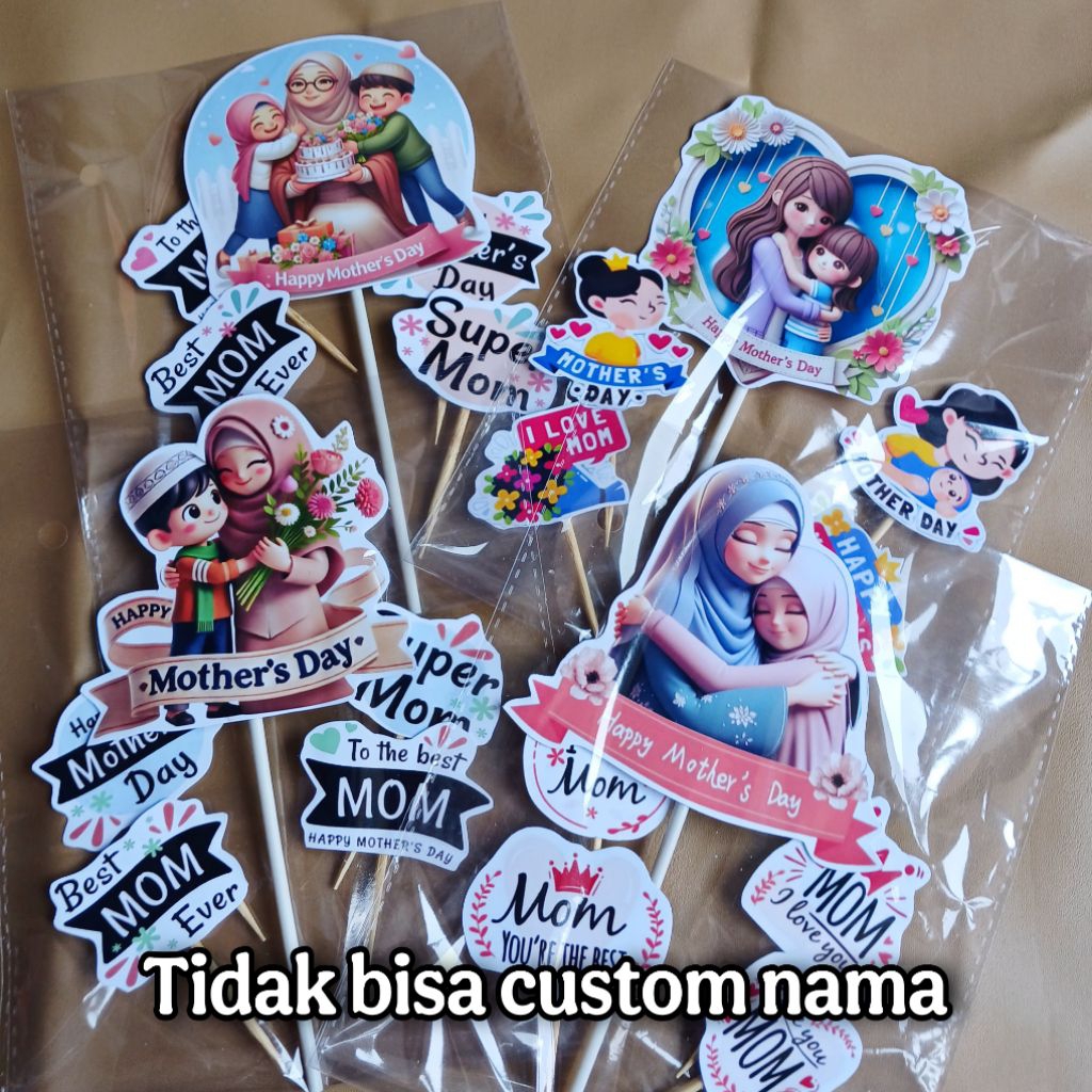 Topper kue selamat Hari Ibu / happy mother's day hiasan cake