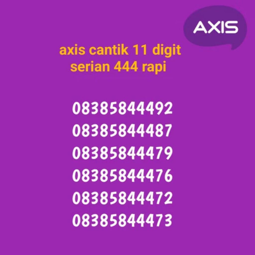 nomor axis cantik 11 digit rapi murah