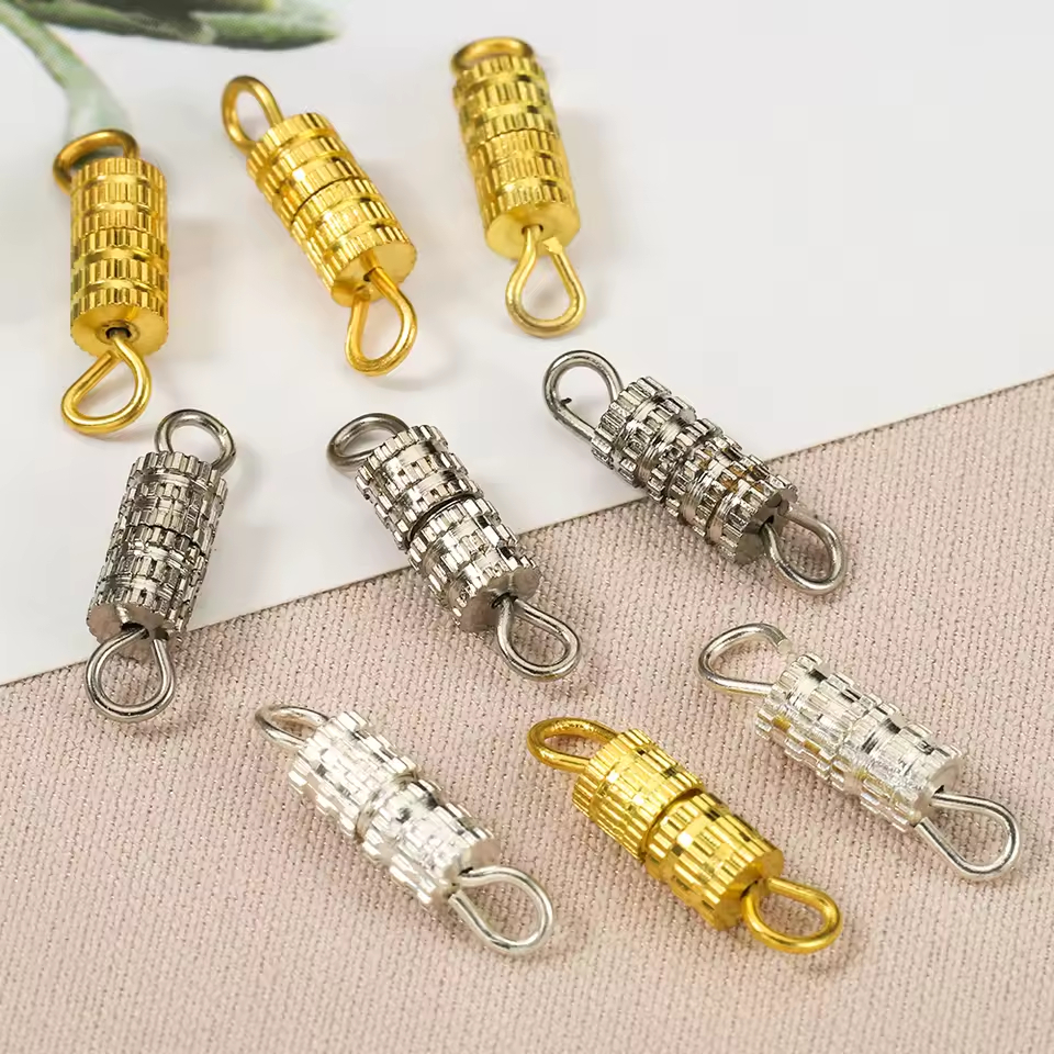 [5 Pcs] Pengait Ulir Kalung Gelang Model Putar Kaitan Besi Anti Karat Untuk Kalung Gelang Aksesoris 