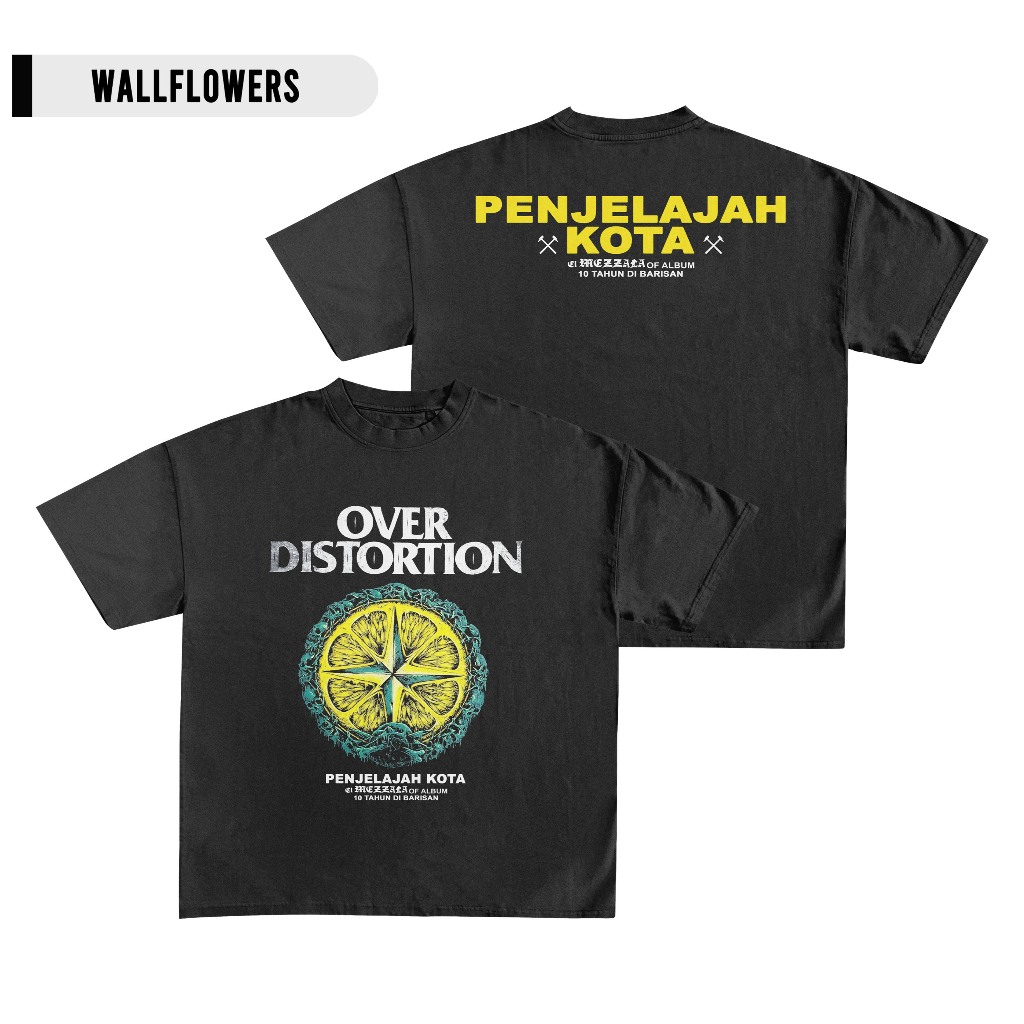 Over Distortion - Penjelajah Kota Tshirt Hitam / Kaos Band Overdistortion / Kaos Casual