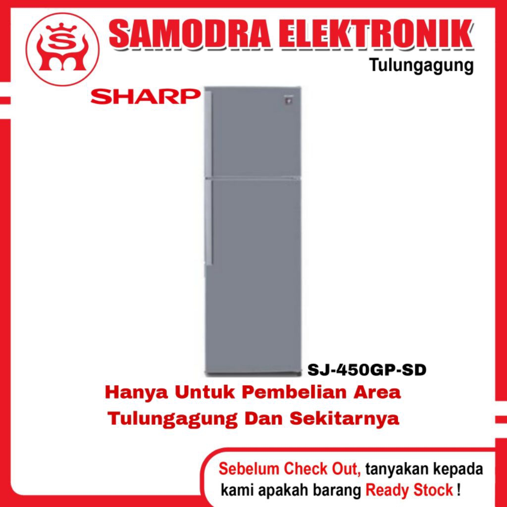 Sharp 2-Pintu Kulkas Plasmacluster SJ-450GP-SD