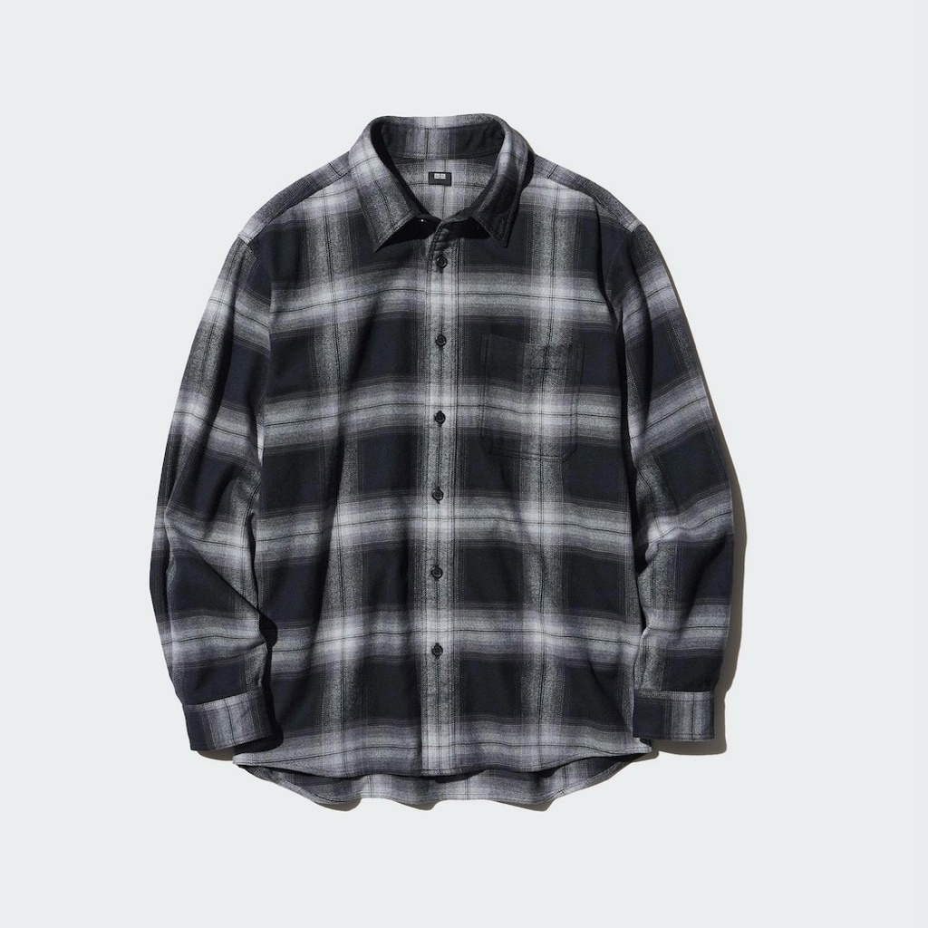 Kemeja Flanel Pria Wanita Uniqlo Flanel Lengan Panjang Original 1000% (RESMI UNIQLO)