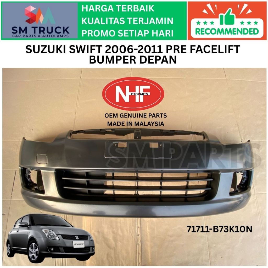 (OEM MALAYSIA) BUMPER BEMPER DEPAN SUZUKI SWIFT PRE FACELIFT 2006 2007 2008 2009 2010 2011 GEN 1 BAR