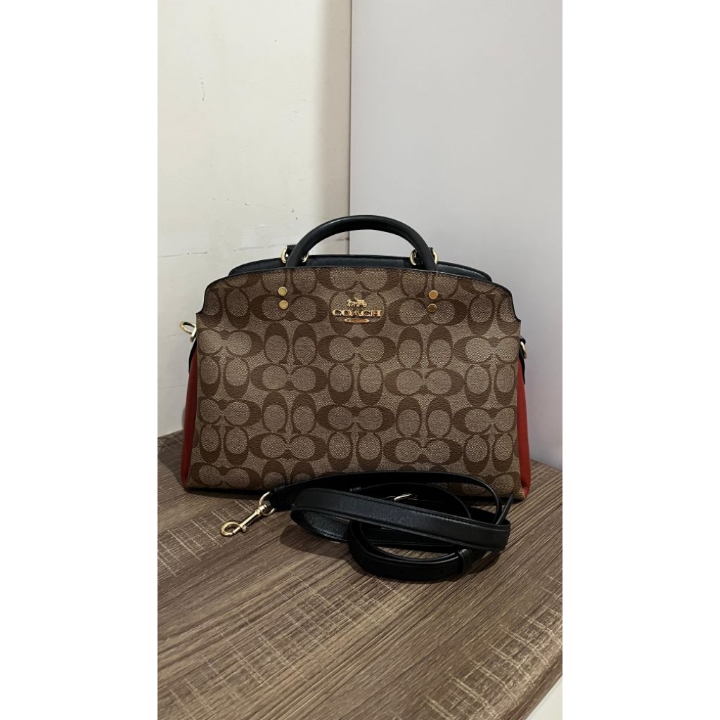 preloved Coach Prairie Satchel F21922 – Brown/Red – MULUS – Like New