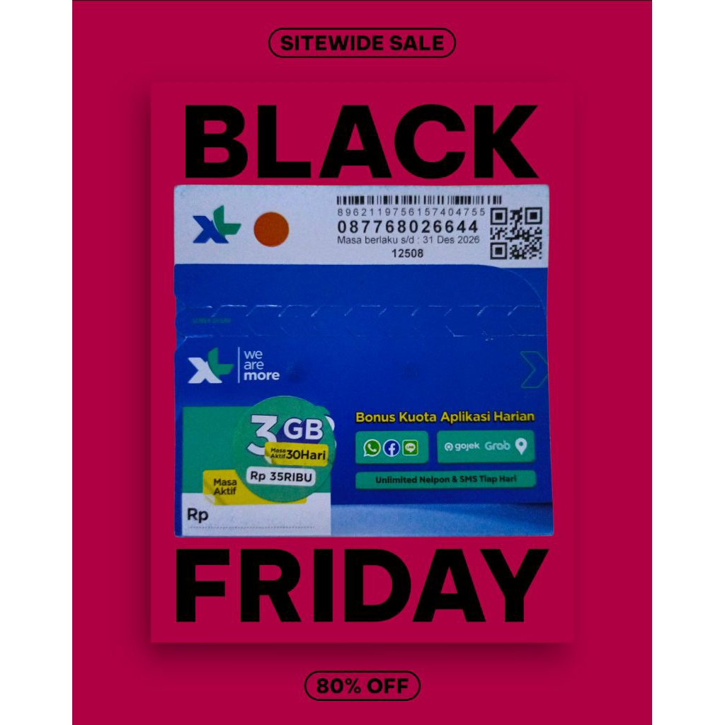 nomor XL rapi isi kuota 3gb 30d 77 6 80 2 66 44