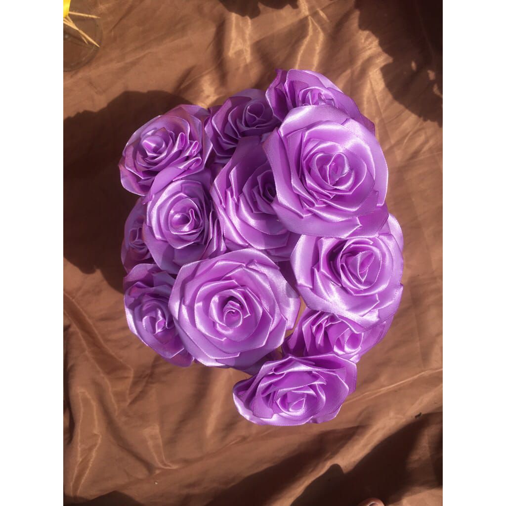 BUNGA PITA SATIN/PITA SATIN GLITER/BUNGA MAWAR SATIN GLITER/bunga mawar