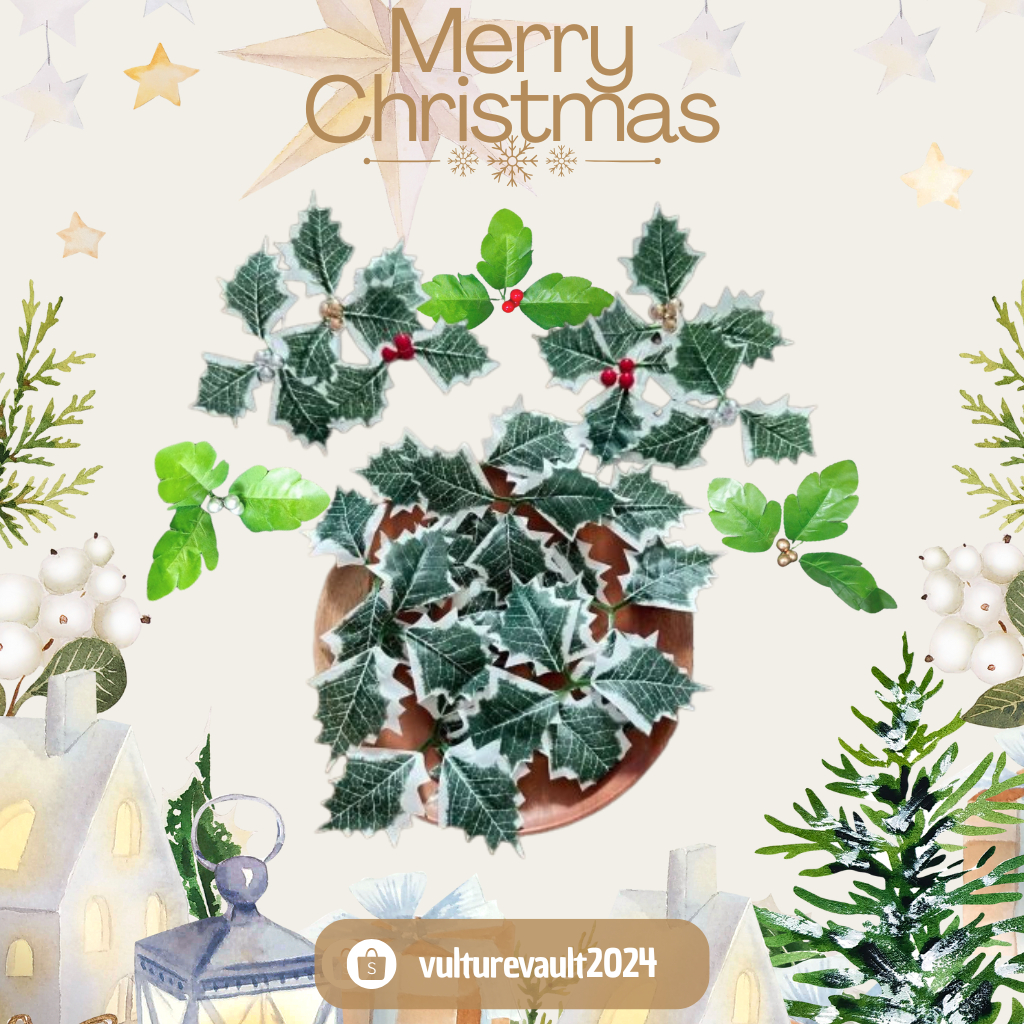 Daun Cherry Hiasan Dekorasi Kado Parcel Hampers Natal | Hiasan Daun Cherry Warna Warni | Daun Cherry