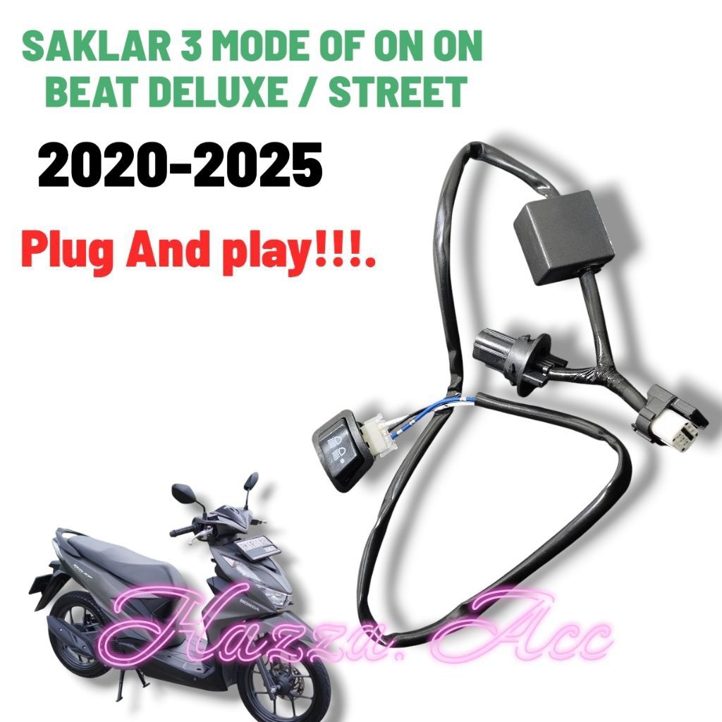 Saklar 3 Titik 3 mode Lampu utama PNP Beat Deluxe / street 2020 2021 2022 2023 2024 2025
