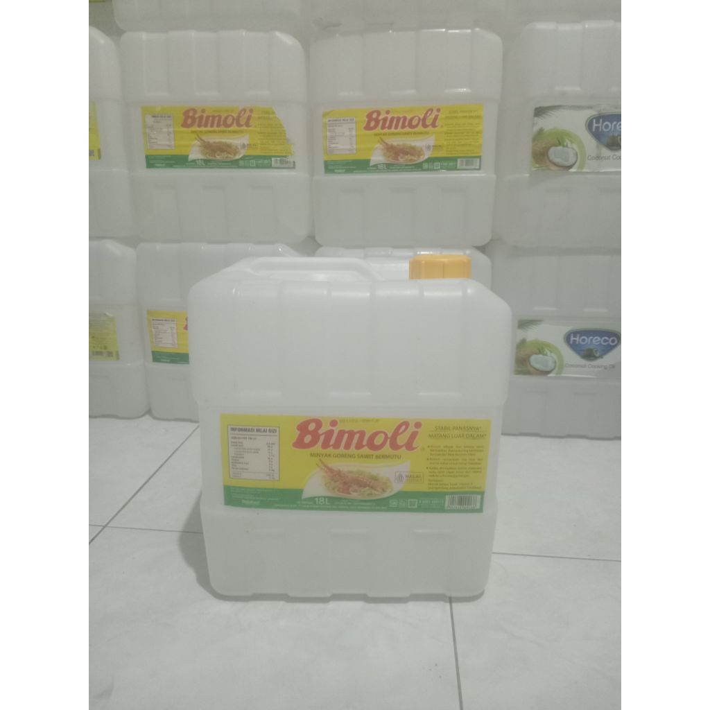 jerigen bekas 18 liter sdh bersih tinggal pakai merk ( BIMOLI )