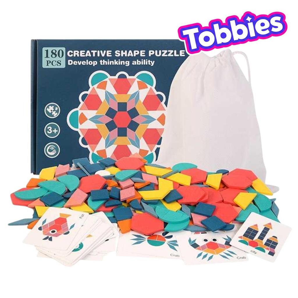 TOBBIES FUN SHOP Mainan Edukasi Anak Jigsaw Puzzle Creative Shape 180 PCS Puzzle Meningkatkan Kreati