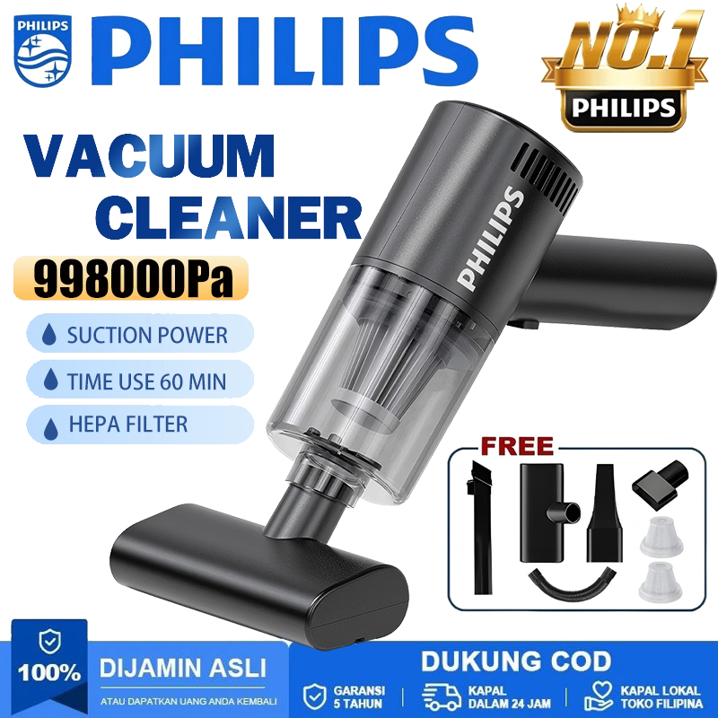 PHILIPS Vacuum Cleaner 998000 PA Vakum 5 lN 1 Penghisap Debu Mobil Wireless Kasur Penyedot Debu Vaku