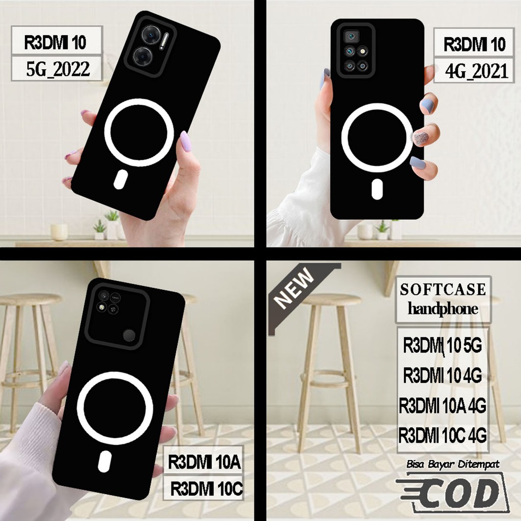 Case REDMI 10 5G ,REDMI 10 4G ,case REDMI 10A ,case REDMI 10C -Casing silikon hitam bening elastis
