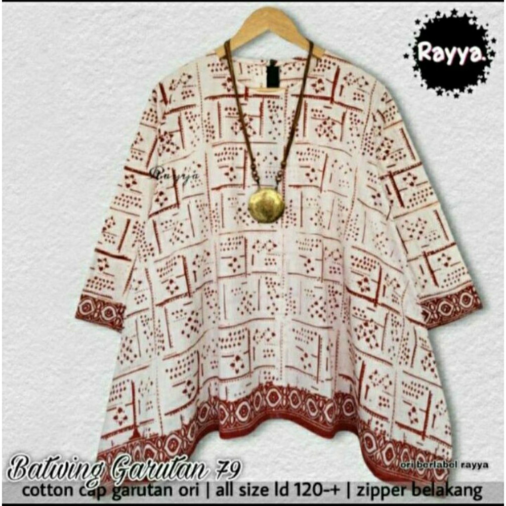 Blus Batwing Garutan Batik Solo Blus Batik Wanita