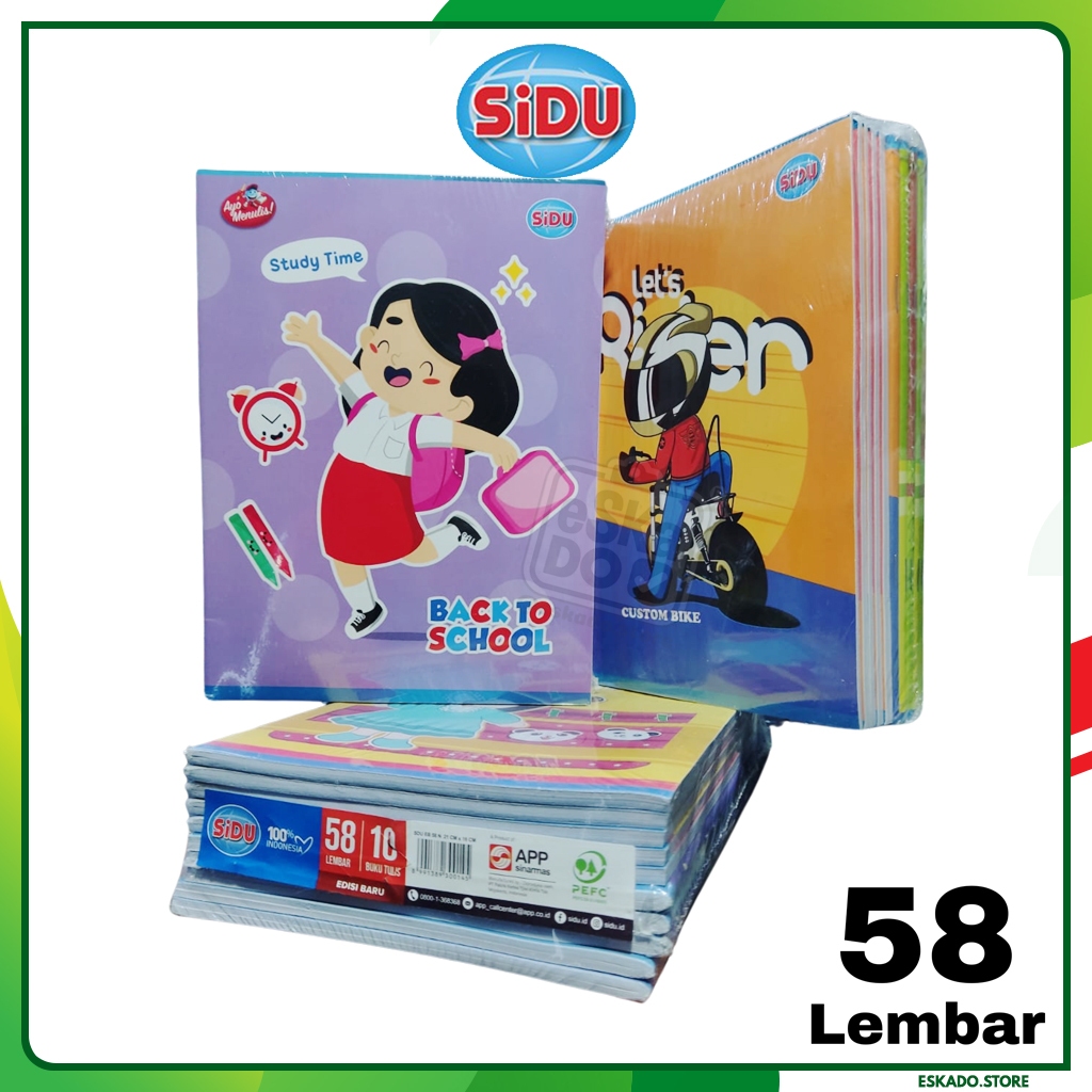 SIDU Sinar Dunia Buku Tulis 38 Lembar 58 dan big boss 42 lembar sidu per pak cod bayar ditempat
