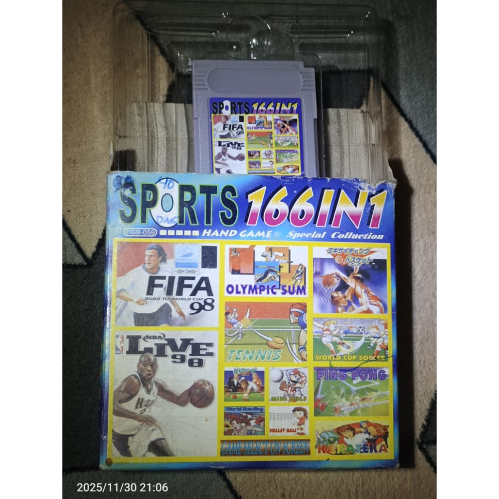 kaset gameboy dmg 166 in 1 sports