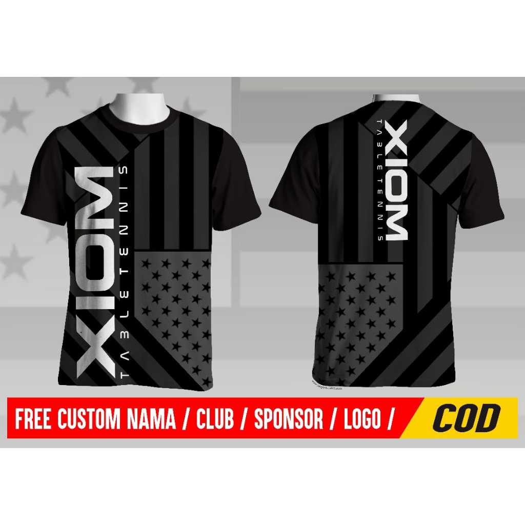 KAOS JERSEY PINGPONG AMERICAN BLACK XIOM
